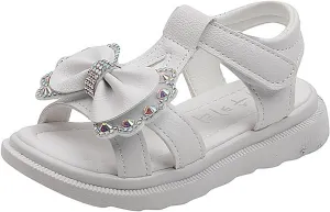 Girls Kids Foam Wide Sandals Bow Sequins Summer Slip On Shoes Casual Trendy Shower Baby Toddler First Walking Sandals