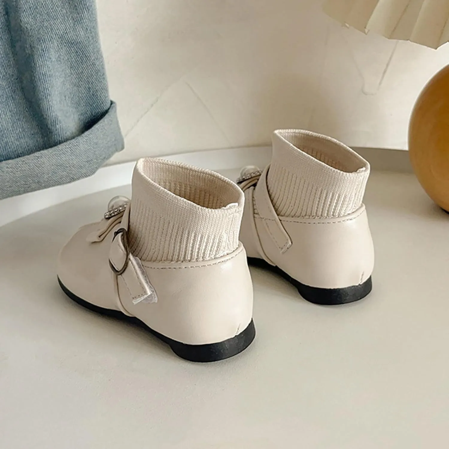 Girls Leather Ankle Boots Waterproof Low Calf Boots Autumn Winter Short Boots Soft Sole Low Heel Boot For Toddle
