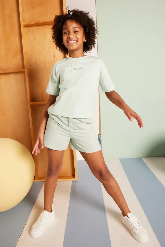 Girls Pull-On Shorts _ 153559 _ Sage