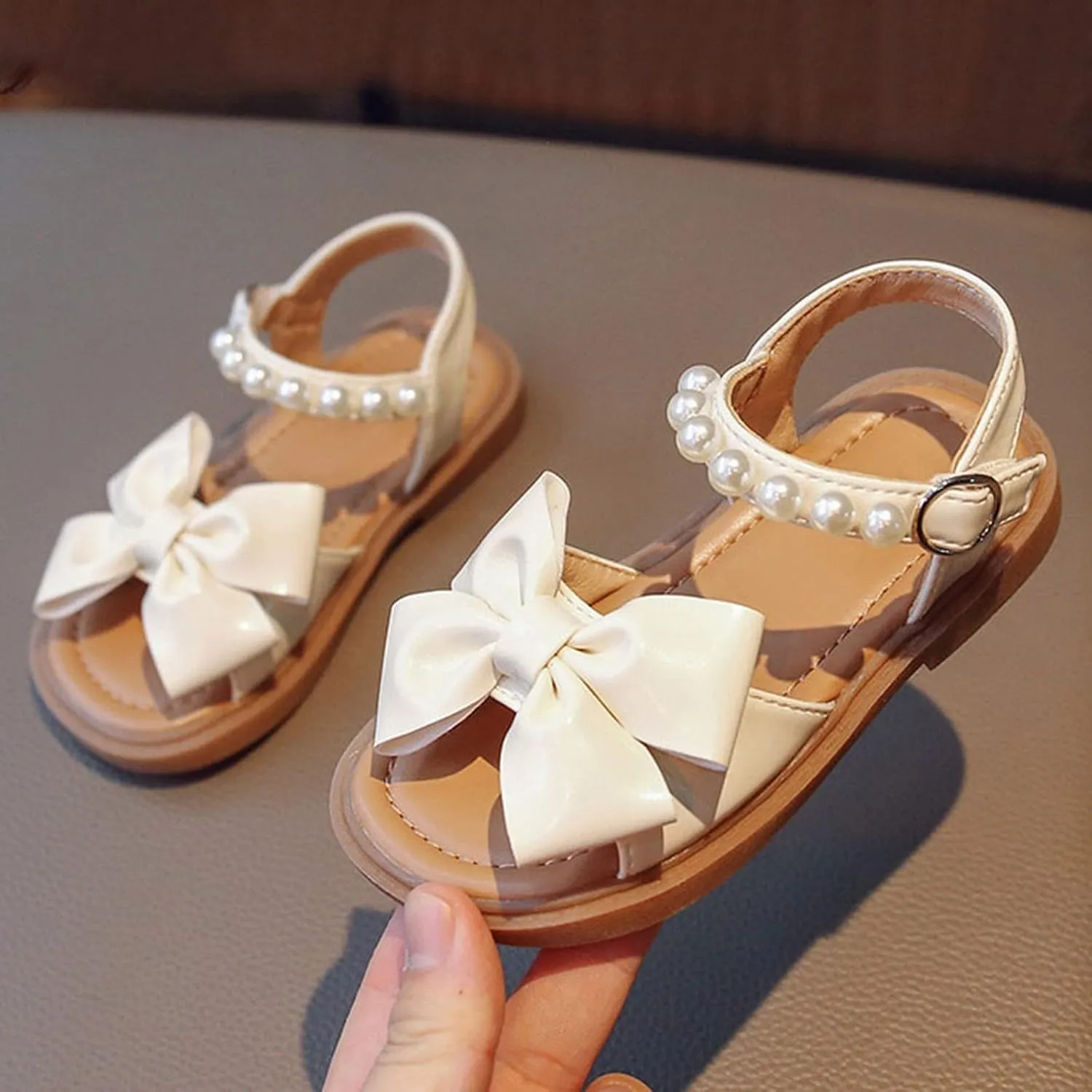 Girls' Sandals Summer Children's Soft Sole Shoes Fashion Girls' Bow Princess Shoes Baby Beach Shoes Shoes for Baby Girls
