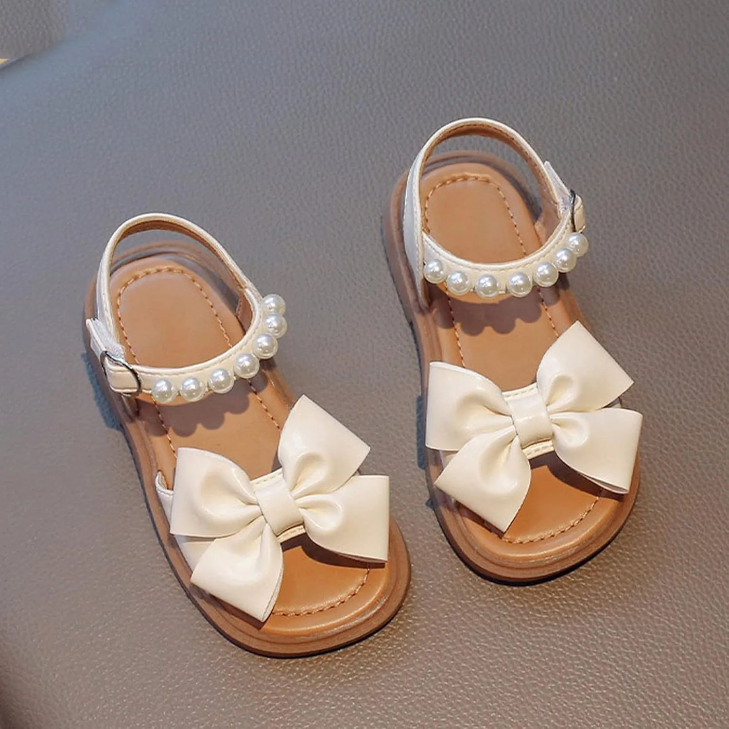 Girls' Sandals Summer Children's Soft Sole Shoes Fashion Girls' Bow Princess Shoes Baby Beach Shoes Shoes for Baby Girls