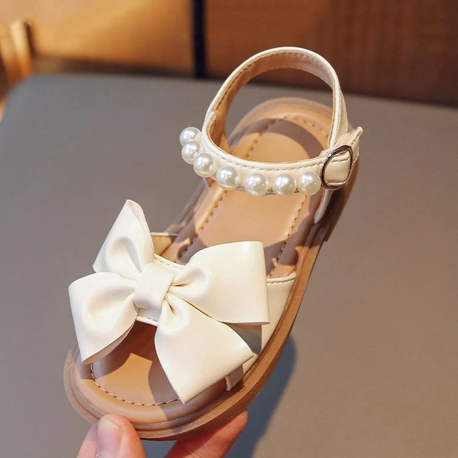 Girls' Sandals Summer Children's Soft Sole Shoes Fashion Girls' Bow Princess Shoes Baby Beach Shoes Shoes for Baby Girls