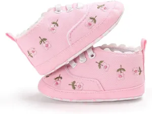 Girls Slip on Wide Shoes Infant Soft Crib Sole Baby Girls Shoes Anti-Slip Canvas Boys Casual Shoes Size 4