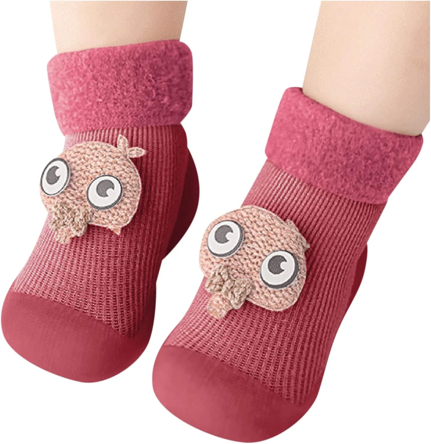 Girls Water Shoes, Kids Toddler Baby Boys Girls Solid Warm Knit Soft Sole Rubber Shoes Socks Slipper Stocking
