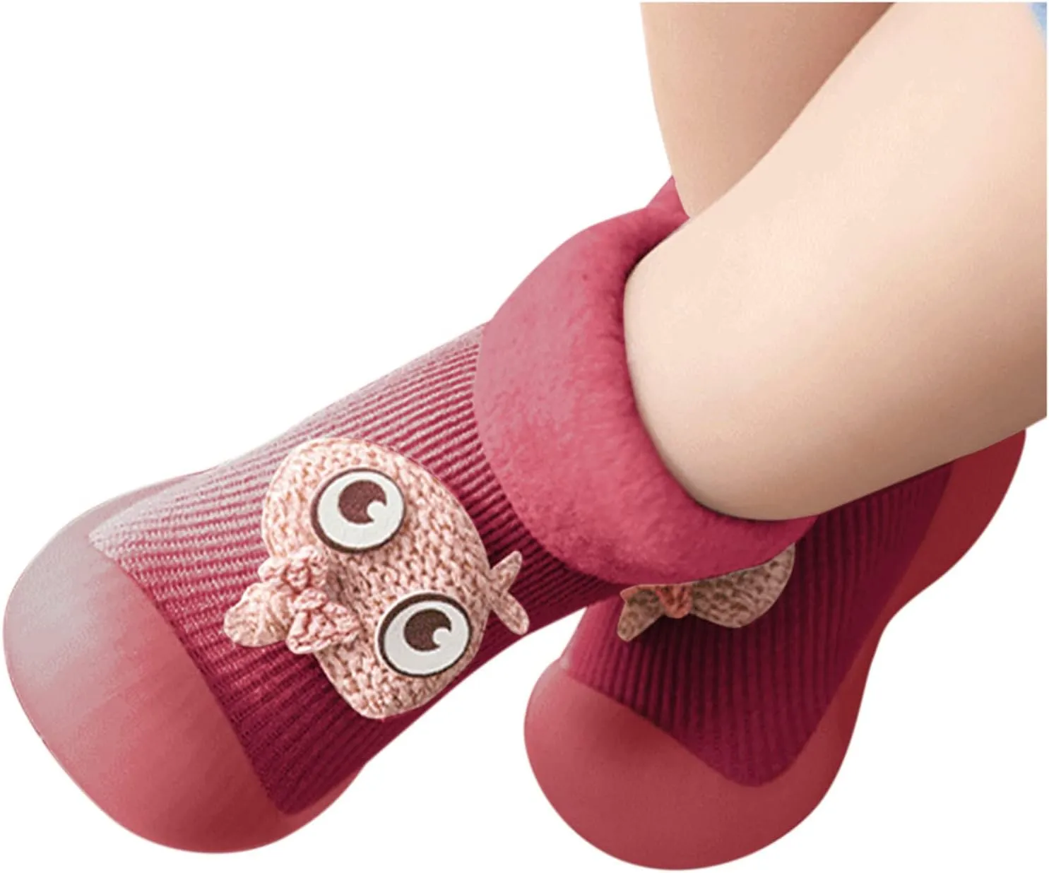 Girls Water Shoes, Kids Toddler Baby Boys Girls Solid Warm Knit Soft Sole Rubber Shoes Socks Slipper Stocking