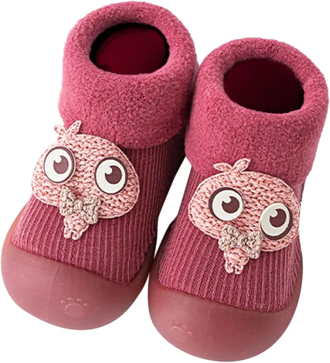 Girls Water Shoes, Kids Toddler Baby Boys Girls Solid Warm Knit Soft Sole Rubber Shoes Socks Slipper Stocking