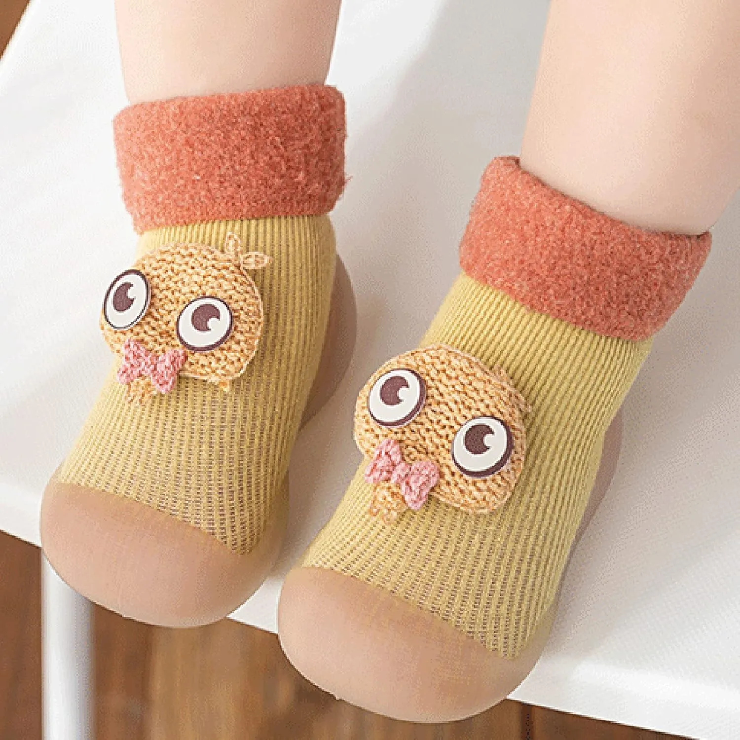 Girls Water Shoes, Kids Toddler Baby Boys Girls Solid Warm Knit Soft Sole Rubber Shoes Socks Slipper Stocking