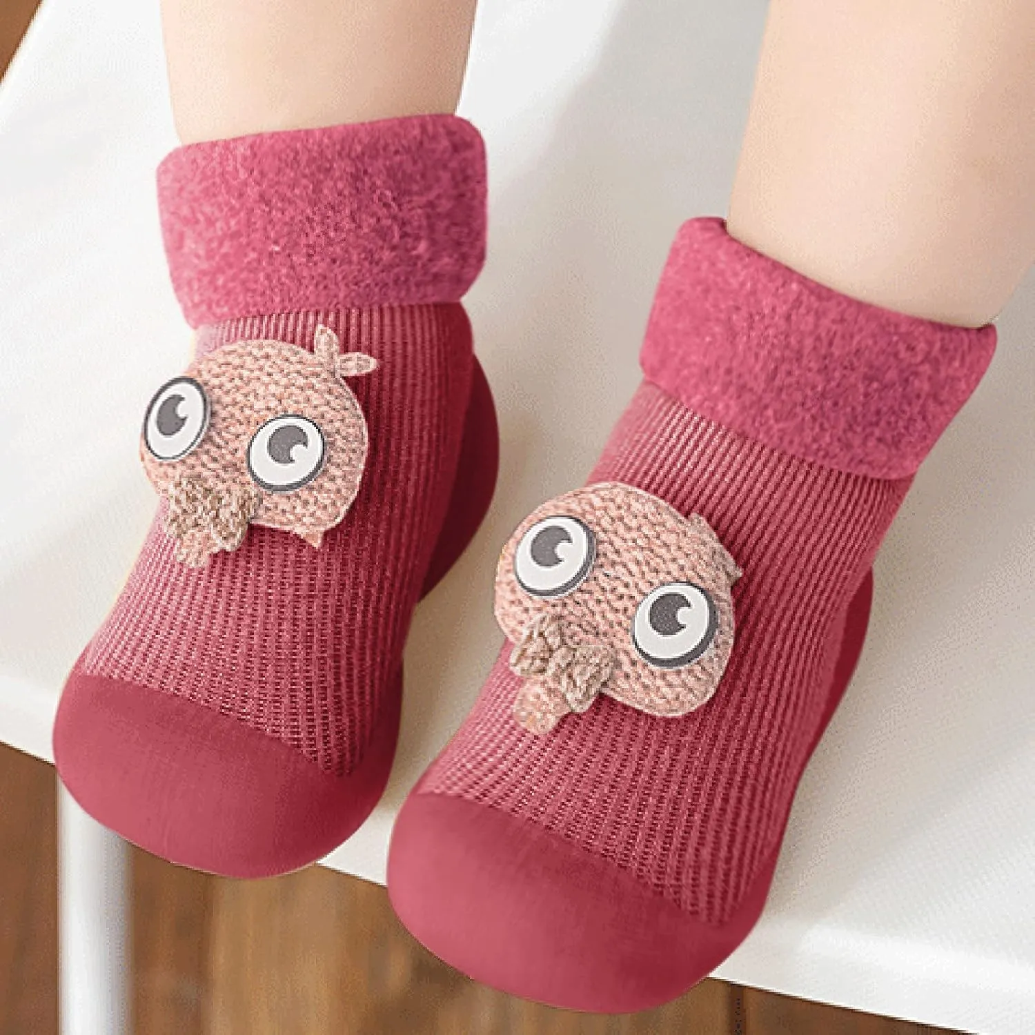 Girls Water Shoes, Kids Toddler Baby Boys Girls Solid Warm Knit Soft Sole Rubber Shoes Socks Slipper Stocking