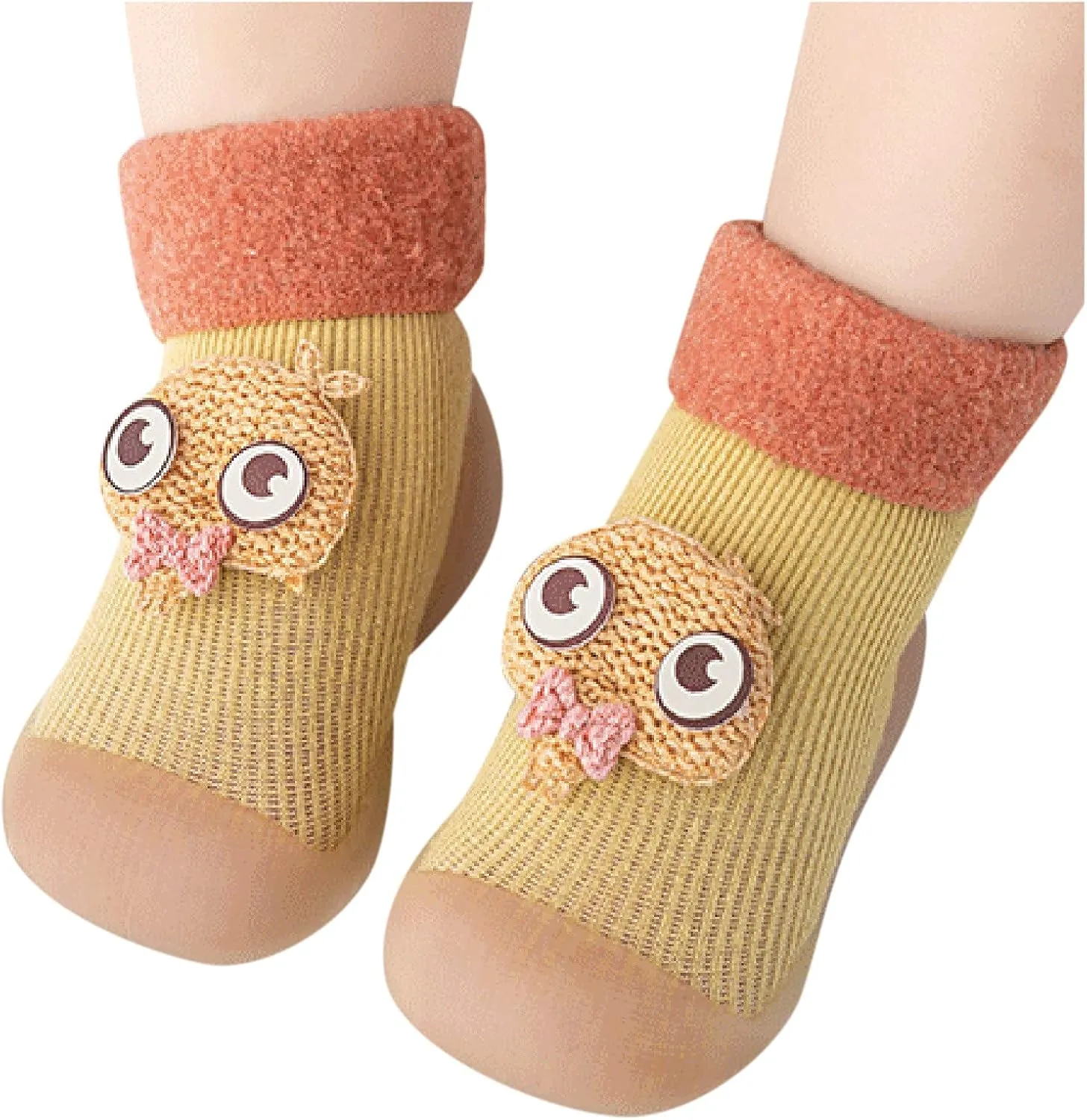 Girls Water Shoes, Kids Toddler Baby Boys Girls Solid Warm Knit Soft Sole Rubber Shoes Socks Slipper Stocking