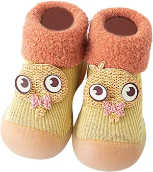 Girls Water Shoes, Kids Toddler Baby Boys Girls Solid Warm Knit Soft Sole Rubber Shoes Socks Slipper Stocking