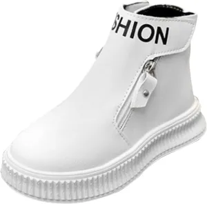 Girls Wedge Platform Booties PU Leather Water Proof Fashion Sneakers Soft Sole Breathable Casual Working Shoes