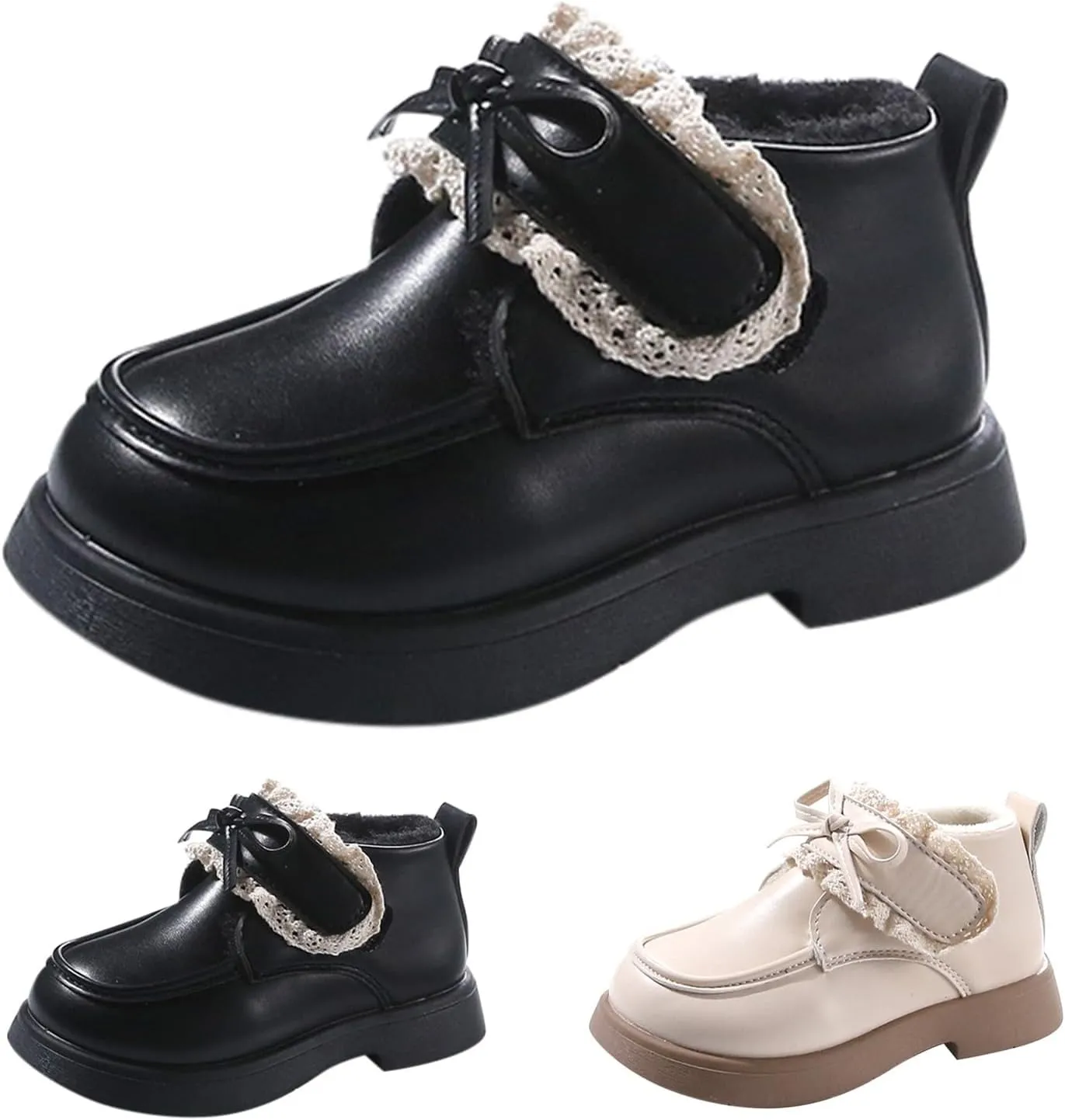Girls Winter Little Ankle Boots Girl Bow Fashion Shoes Big Children Thickened Mary Jane Toddler Girl Shoe