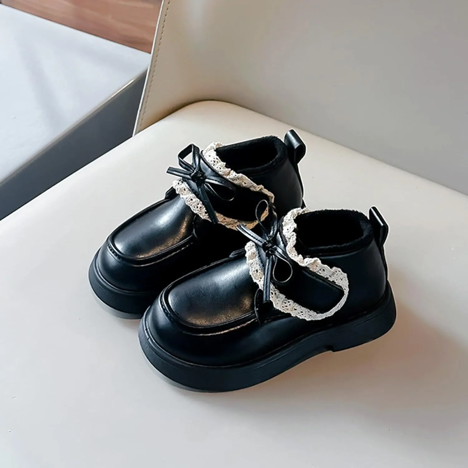 Girls Winter Little Ankle Boots Girl Bow Fashion Shoes Big Children Thickened Mary Jane Toddler Girl Shoe