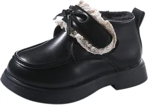 Girls Winter Little Ankle Boots Girl Bow Fashion Shoes Big Children Thickened Mary Jane Toddler Girl Shoe