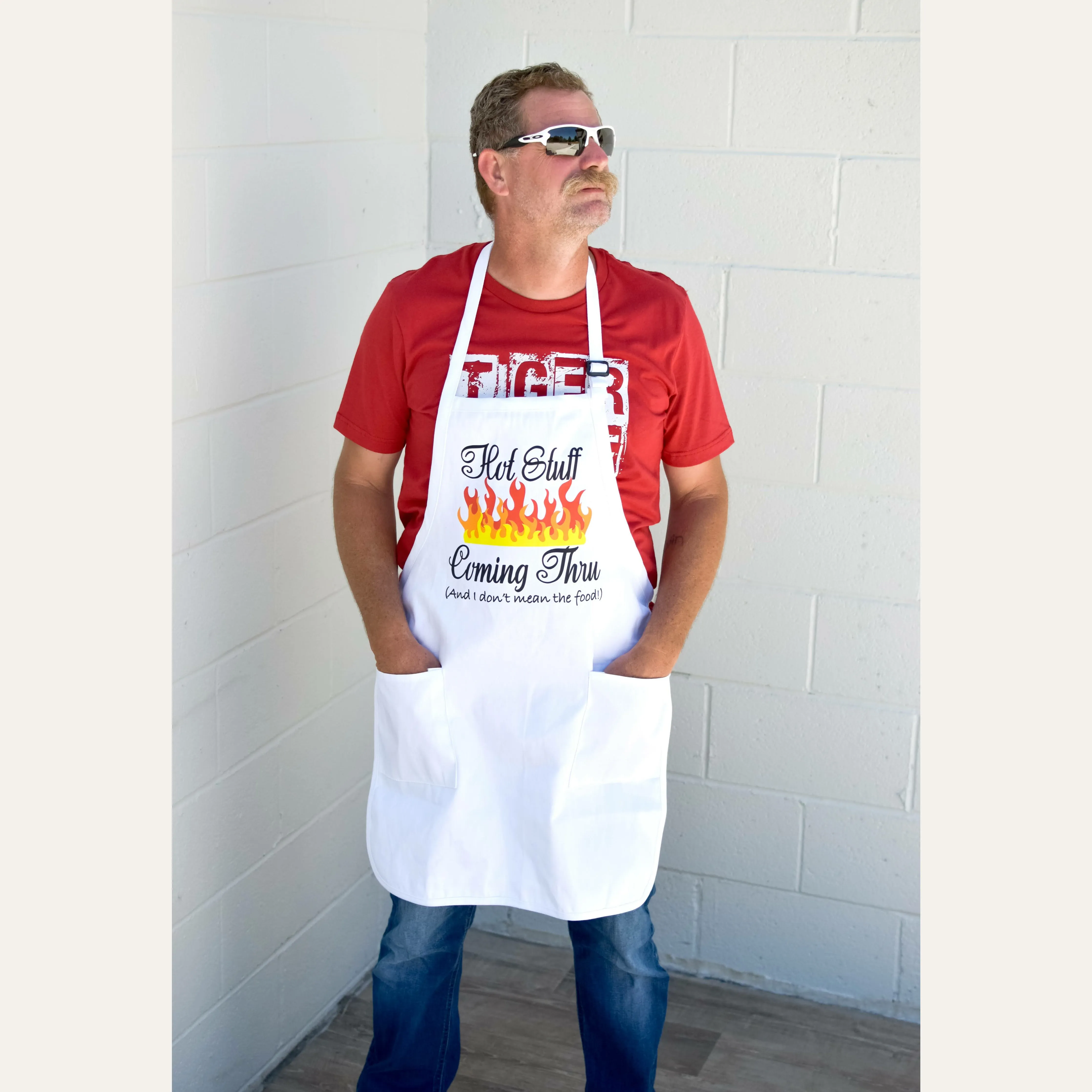 Hot Stuff White Apron