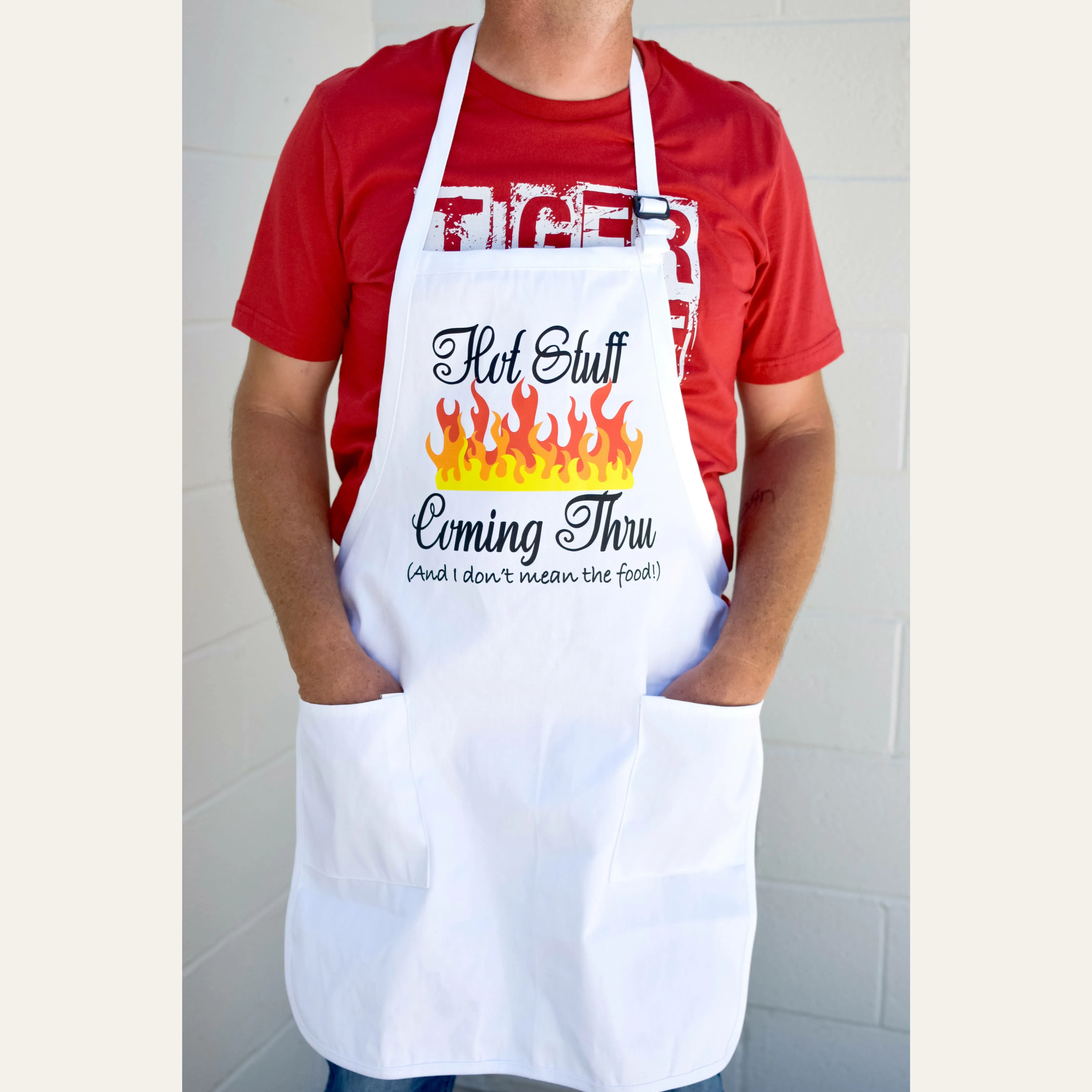 Hot Stuff White Apron