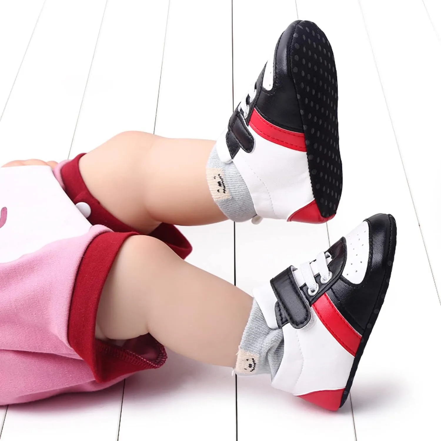 Infant Baby Color Matching Prewalker Sneakers Toddler Boys Girls Anti-Slip Soft Sole Lightweight First Step Shoes Kids