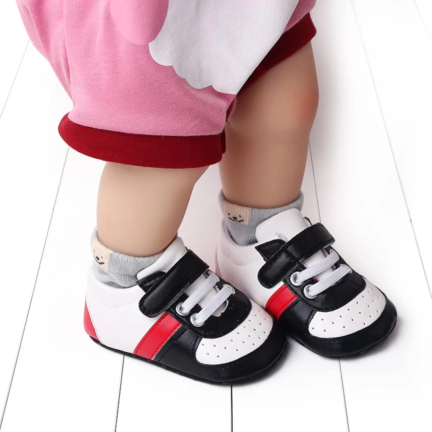 Infant Baby Color Matching Prewalker Sneakers Toddler Boys Girls Anti-Slip Soft Sole Lightweight First Step Shoes Kids