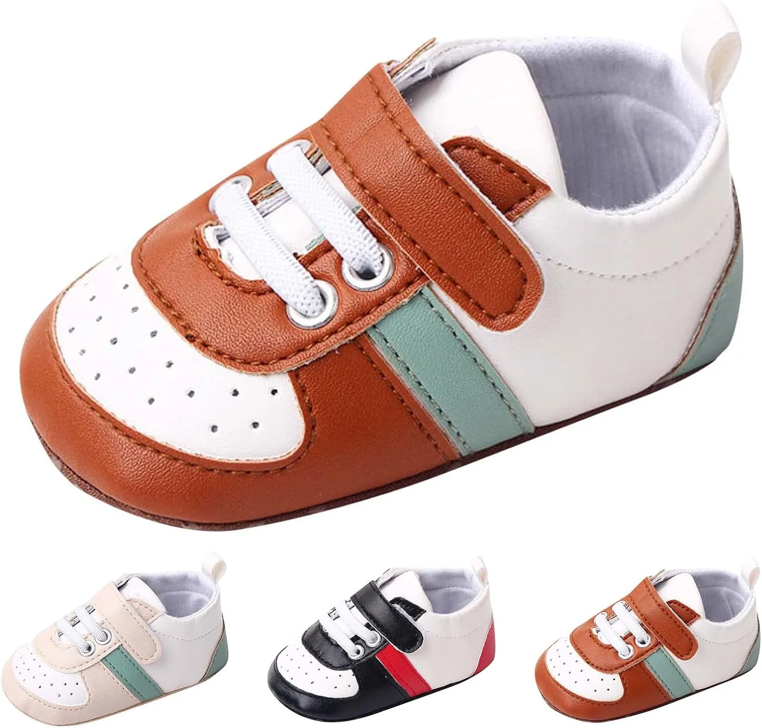 Infant Baby Color Matching Prewalker Sneakers Toddler Boys Girls Anti-Slip Soft Sole Lightweight First Step Shoes Kids