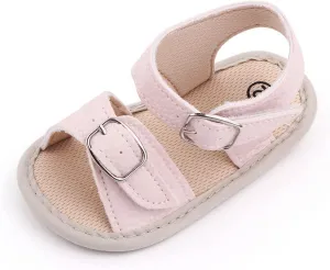 Infant Baby Girls Boys Sandals Crib Shoes Toddler PU Leather Flower Soft Rubber Sole Dress Flats First Walker Shoes
