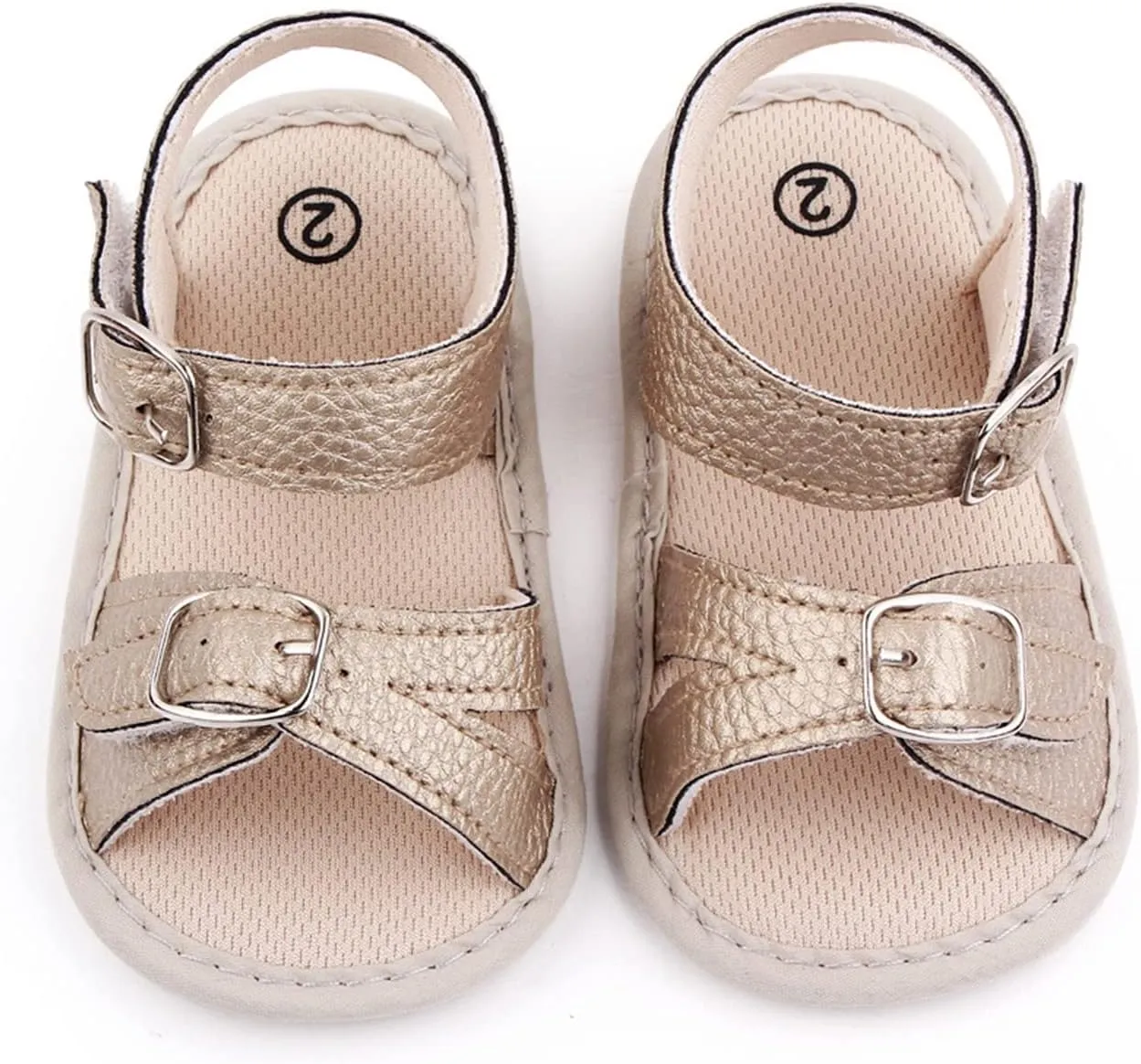 Infant Baby Girls Boys Sandals Crib Shoes Toddler PU Leather Flower Soft Rubber Sole Dress Flats First Walker Shoes