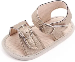 Infant Baby Girls Boys Sandals Crib Shoes Toddler PU Leather Flower Soft Rubber Sole Dress Flats First Walker Shoes
