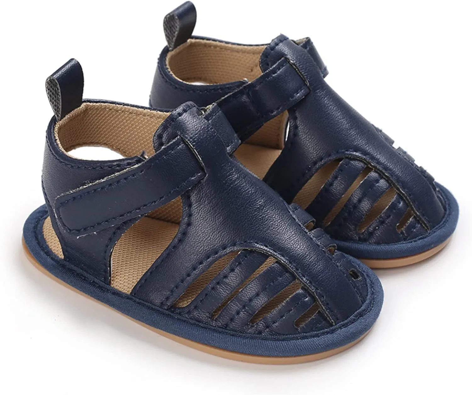Infant Baby Girls Sandals Solid PU Leather Soft Anti-Slip Rubber Sole Toddler Breathable First Walkers Crib Shoes