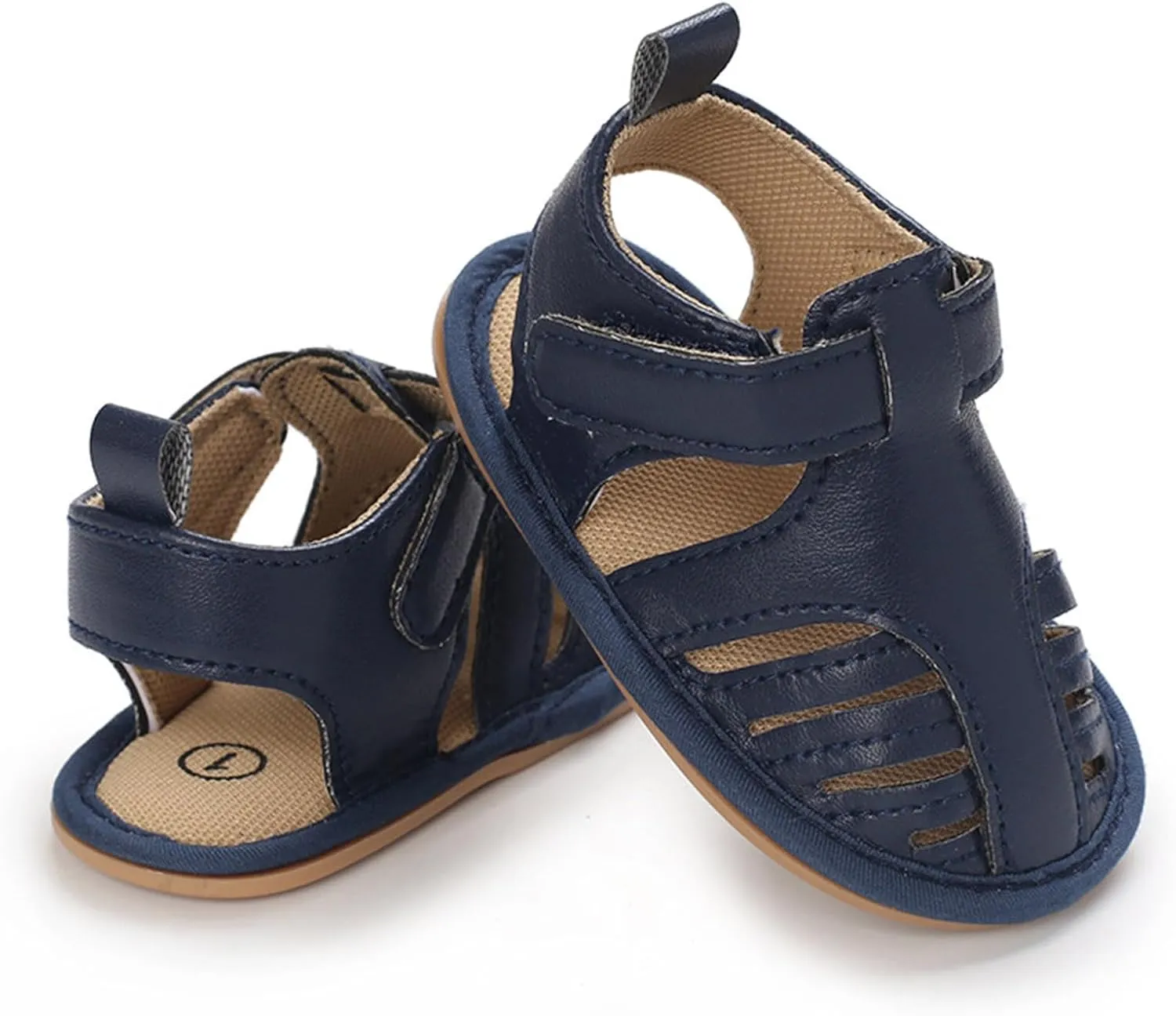 Infant Baby Girls Sandals Solid PU Leather Soft Anti-Slip Rubber Sole Toddler Breathable First Walkers Crib Shoes