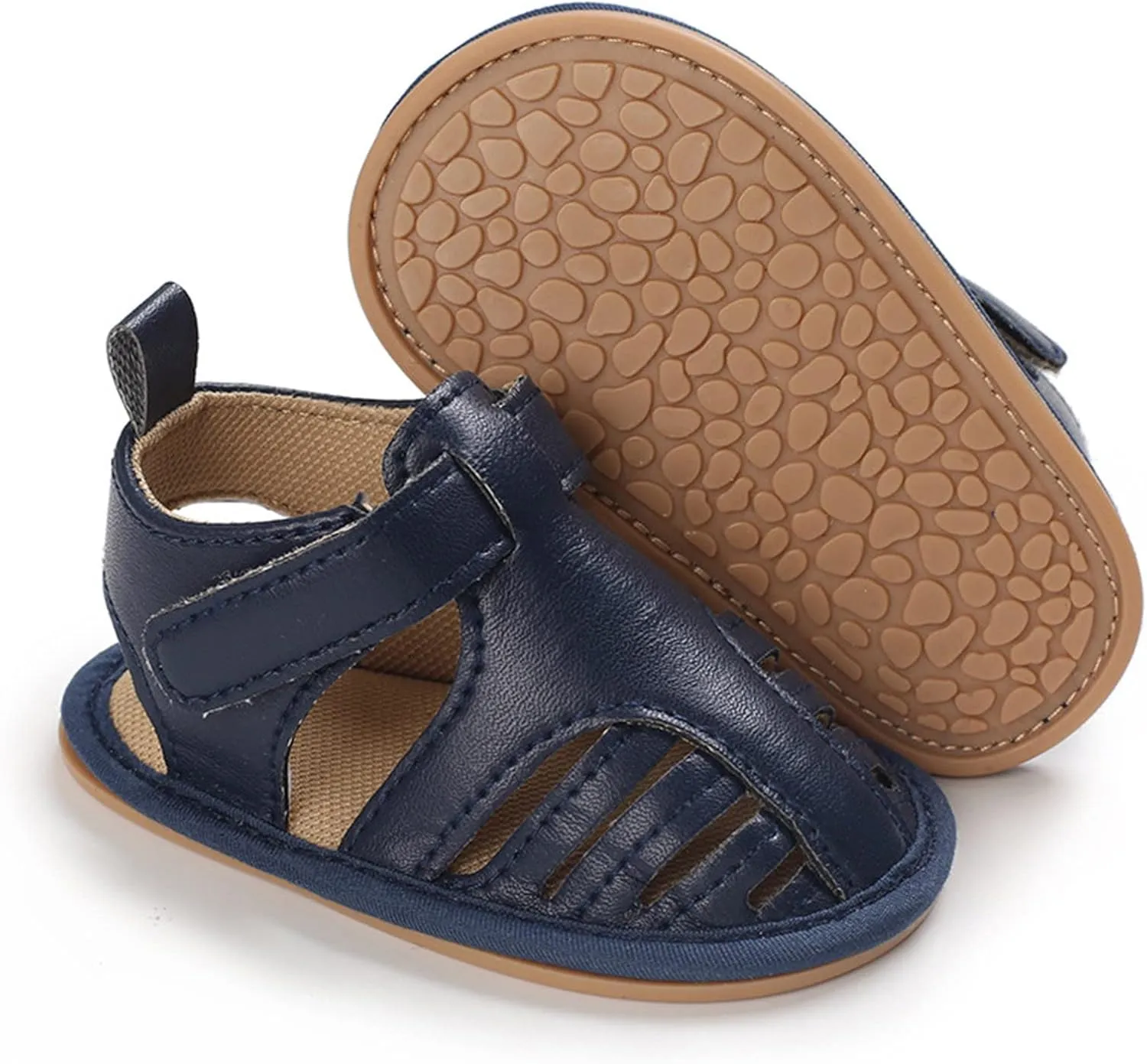 Infant Baby Girls Sandals Solid PU Leather Soft Anti-Slip Rubber Sole Toddler Breathable First Walkers Crib Shoes