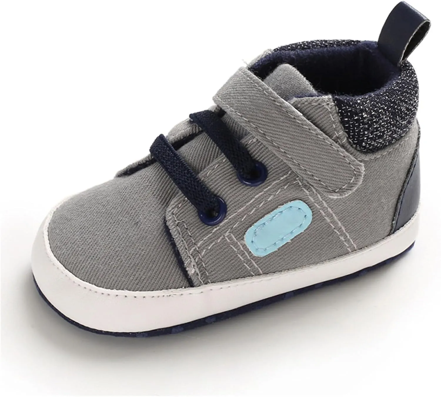 Infant Baby High Top Sneakers Soft Soles Anti Slip Ankle Shoes Prewalker Lightweight First Walking rib Shoes