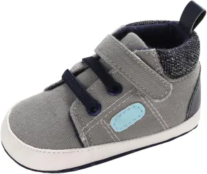Infant Baby High Top Sneakers Soft Soles Anti Slip Ankle Shoes Prewalker Lightweight First Walking rib Shoes