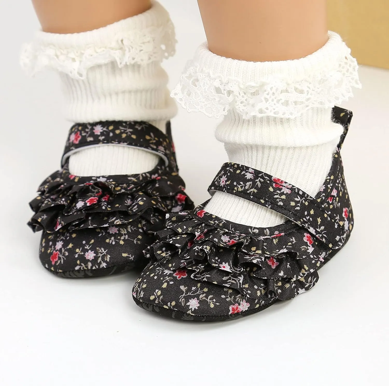 Infant Baby Soft Sole Cotton Shoes for Girl Boy Walking Sneakers Toddler Foral Prewalker First Walkers for 0-18Months