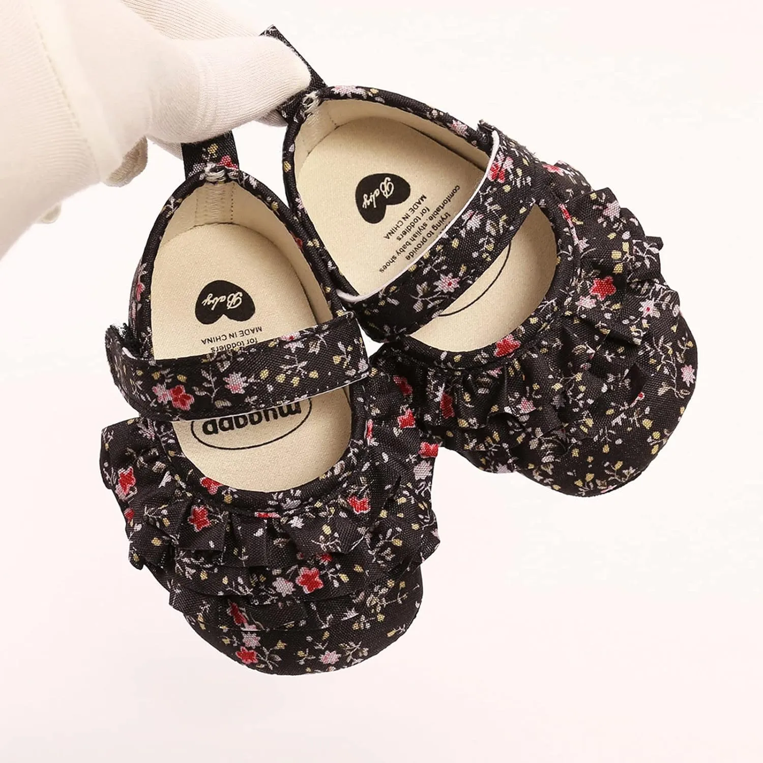 Infant Baby Soft Sole Cotton Shoes for Girl Boy Walking Sneakers Toddler Foral Prewalker First Walkers for 0-18Months