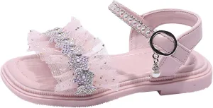 Infant Baby Toddler Girl Casual Buckle Sandal Open Toe Ruffle Dot Bow Flower Dress Soft Sole Princess Shoes