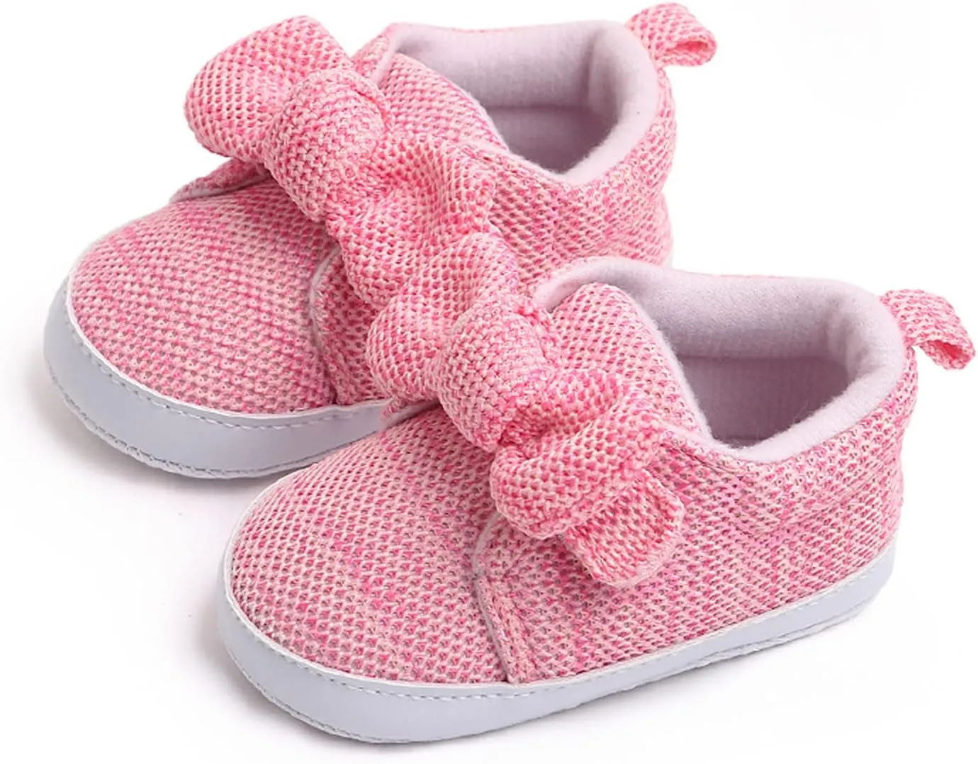 Infant Girls Single Shoes Bowknot First Walkers Shoes Toddler Soft Bottom Breathable Princess Shoes Girls Shoes (Red, 12-18 Months)