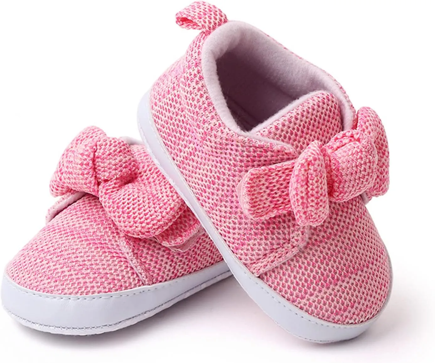 Infant Girls Single Shoes Bowknot First Walkers Shoes Toddler Soft Bottom Breathable Princess Shoes Girls Shoes (Red, 12-18 Months)