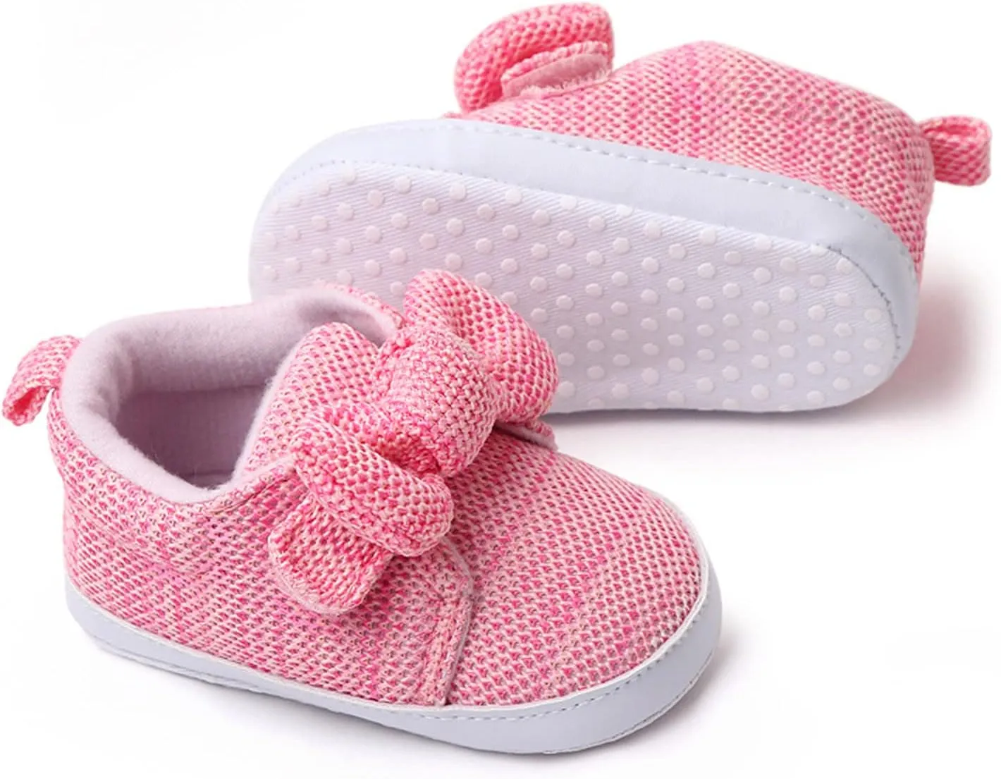 Infant Girls Single Shoes Bowknot First Walkers Shoes Toddler Soft Bottom Breathable Princess Shoes Girls Shoes (Red, 12-18 Months)