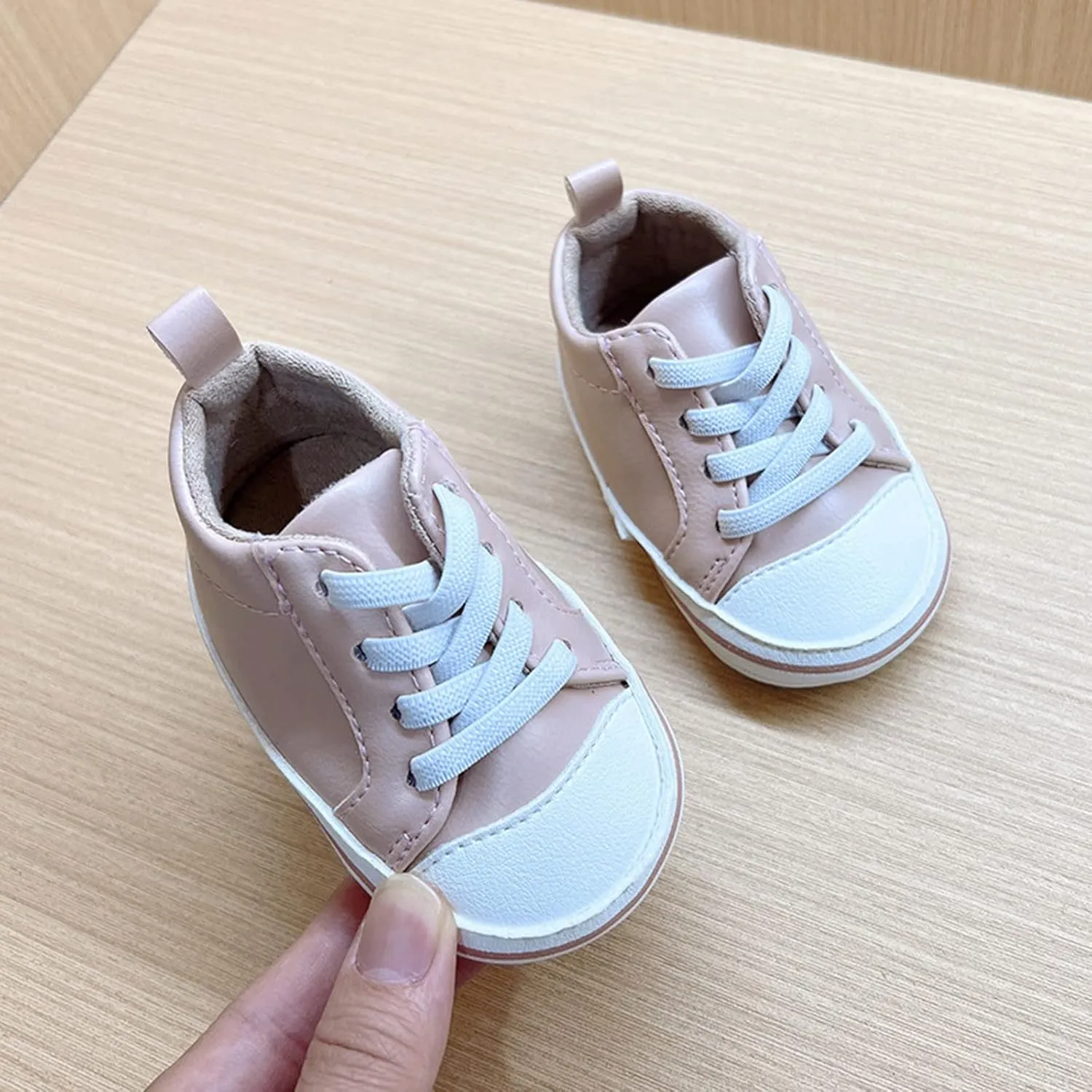 Infant PU Leather Slip On Walking Shoes Baby Boys Girls Soft Rubber Sole Sneakers Toddler Anti-Slip Platform Shoes