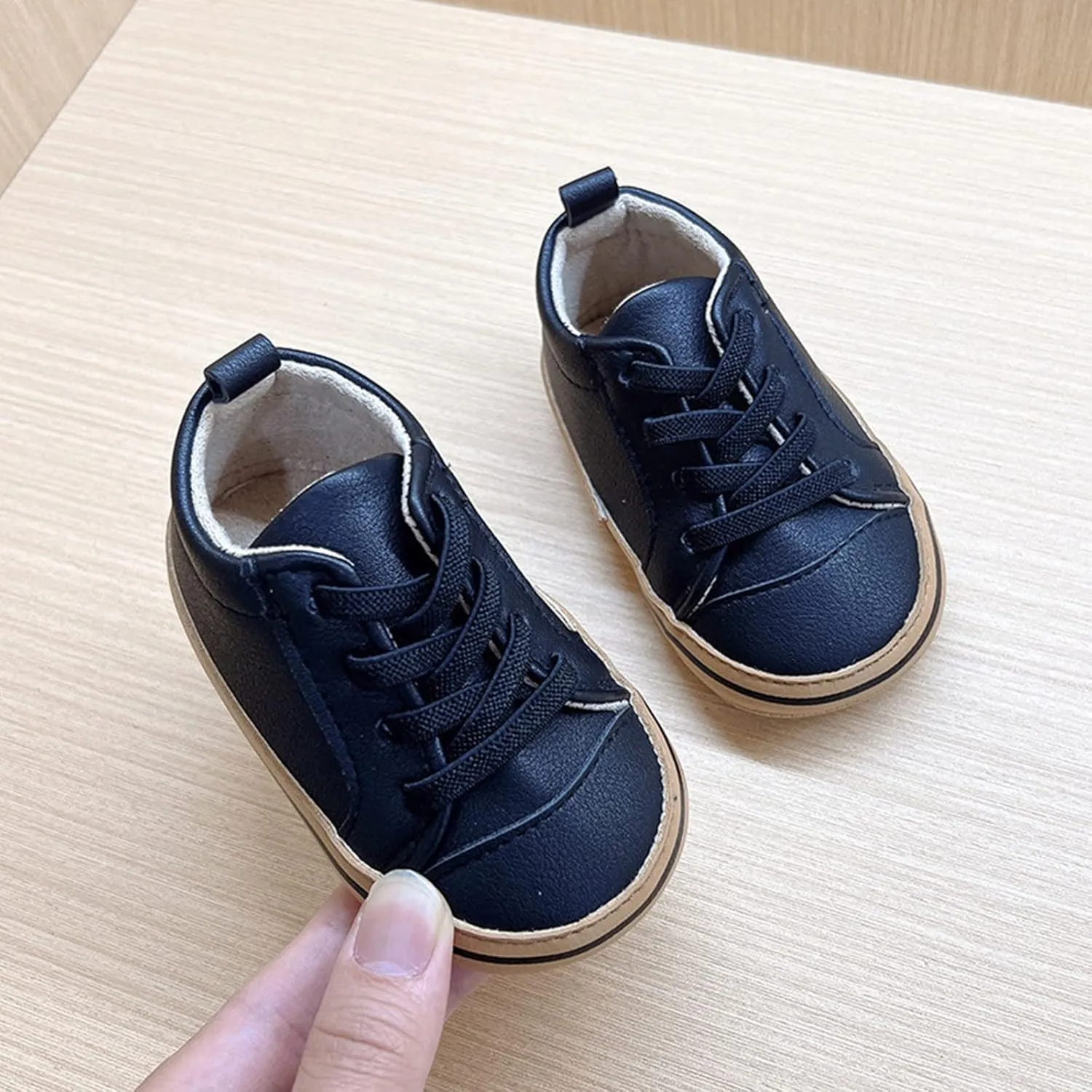 Infant PU Leather Slip On Walking Shoes Baby Boys Girls Soft Rubber Sole Sneakers Toddler Boys Casual Dress Shoes