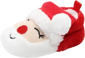 Infant Toddle Footwear Winter Warm Floor Shoes Soft Sole Indoor Warm Santa Toddler Shoes Boys Size 12 Slip on Shoes
