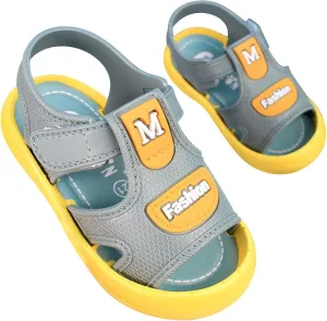 Infant Toddler Baby Girls Boys Shoes Sandals Outdoor First Walkers Soft Anti-Slip Sole Flat Shoes (Grey, 8 Toddler)