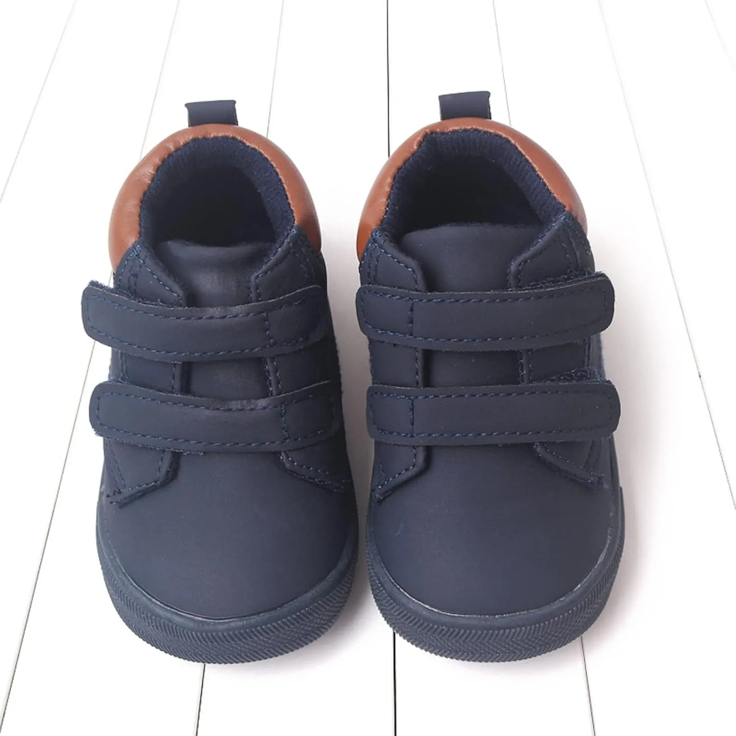 Infant Toddler Boys Girls Ankle Sneakers Baby PU Leather High Tops Soft Anti-Slip Sole First Walking Girl Rubber Shoes