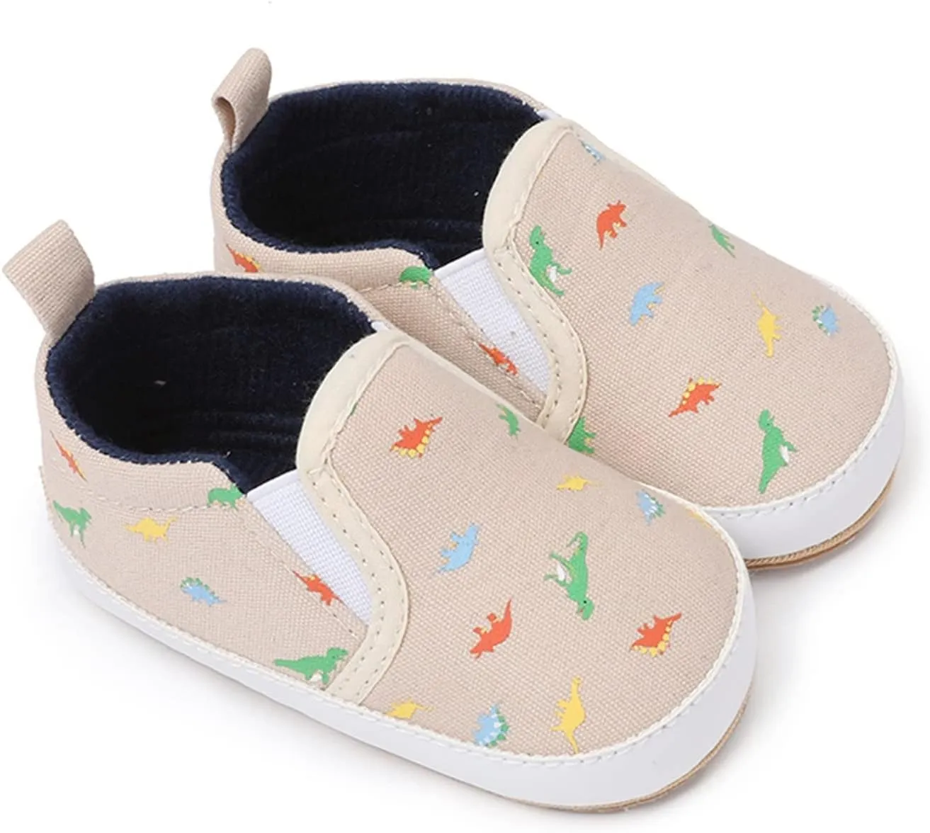Infant Toddler Dinosaur Print Shoes Summer Outdoor Soft Flat Sole Slip On Non-Slip Canvas Shoes
