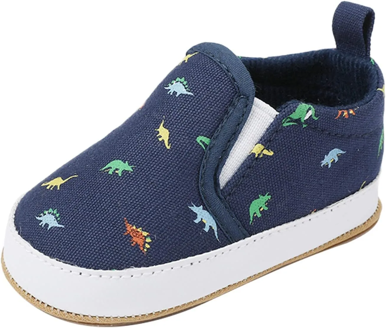 Infant Toddler Dinosaur Print Shoes Summer Outdoor Soft Flat Sole Slip On Non-Slip Canvas Shoes