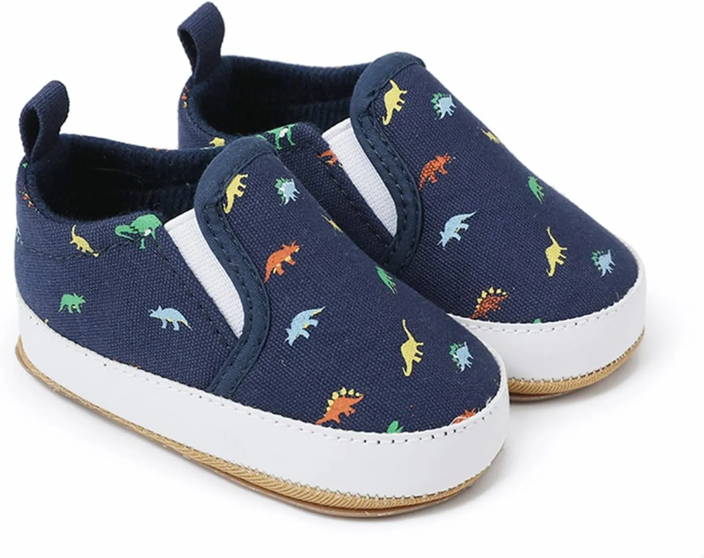 Infant Toddler Dinosaur Print Shoes Summer Outdoor Soft Flat Sole Slip On Non-Slip Canvas Shoes