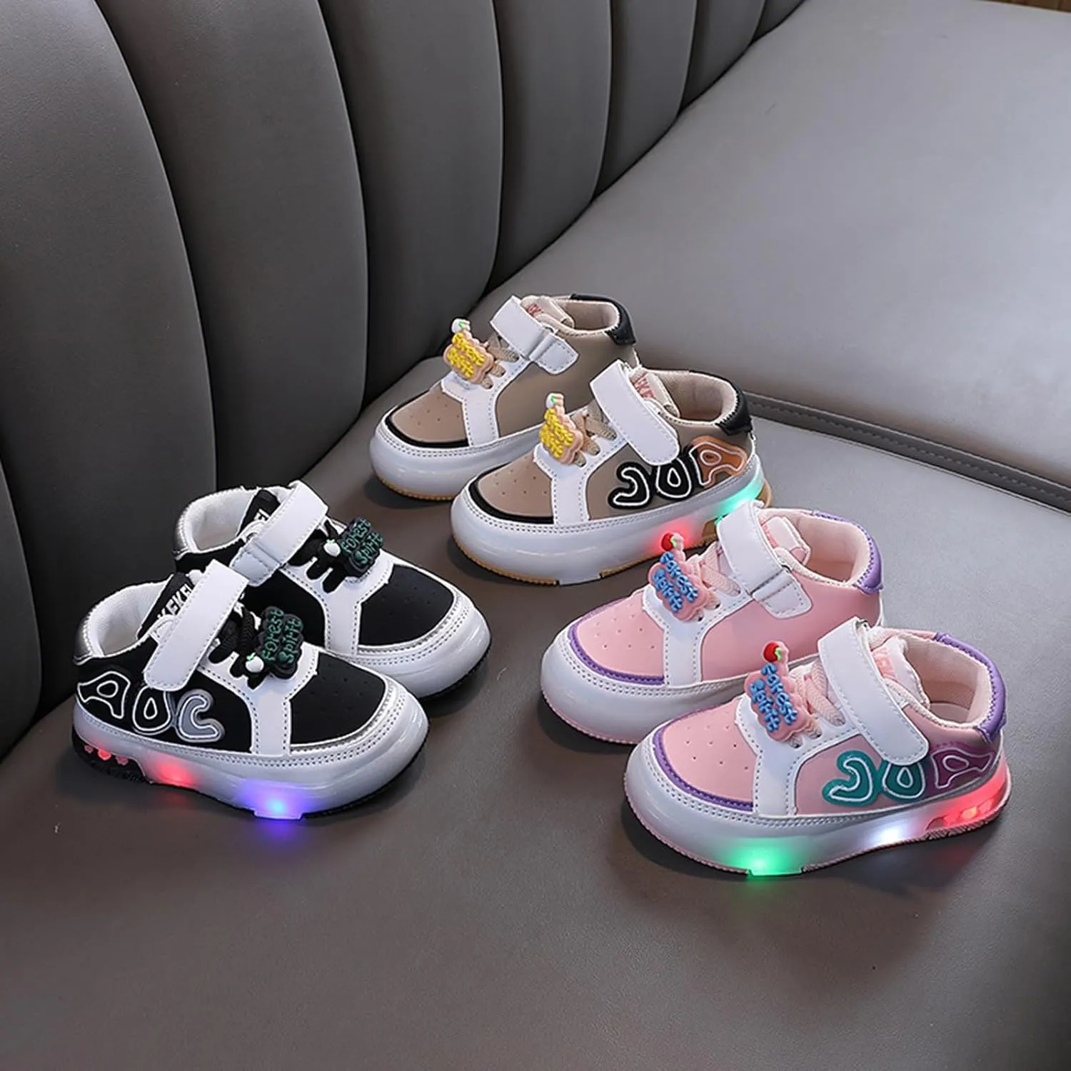 Infant Toddler LED Sneakers for Boys Girls Light Up Breathable Lightweight Soft Sole Casual First Walking Shoes Top 10