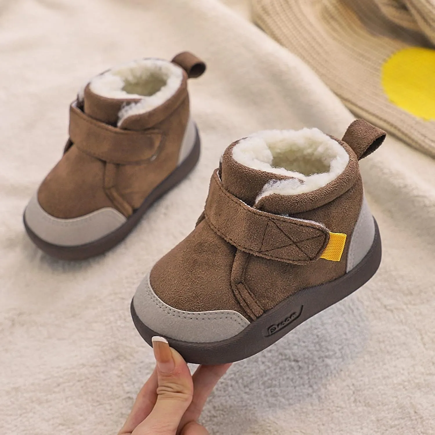 Infant Walking Shoes Boys Baby Shoes Toddler Boots Soft Bottom Toddler Shoes Plus Velvet Thick Non Slip Large Cotton Shoes Baby Boy Boot Shoes