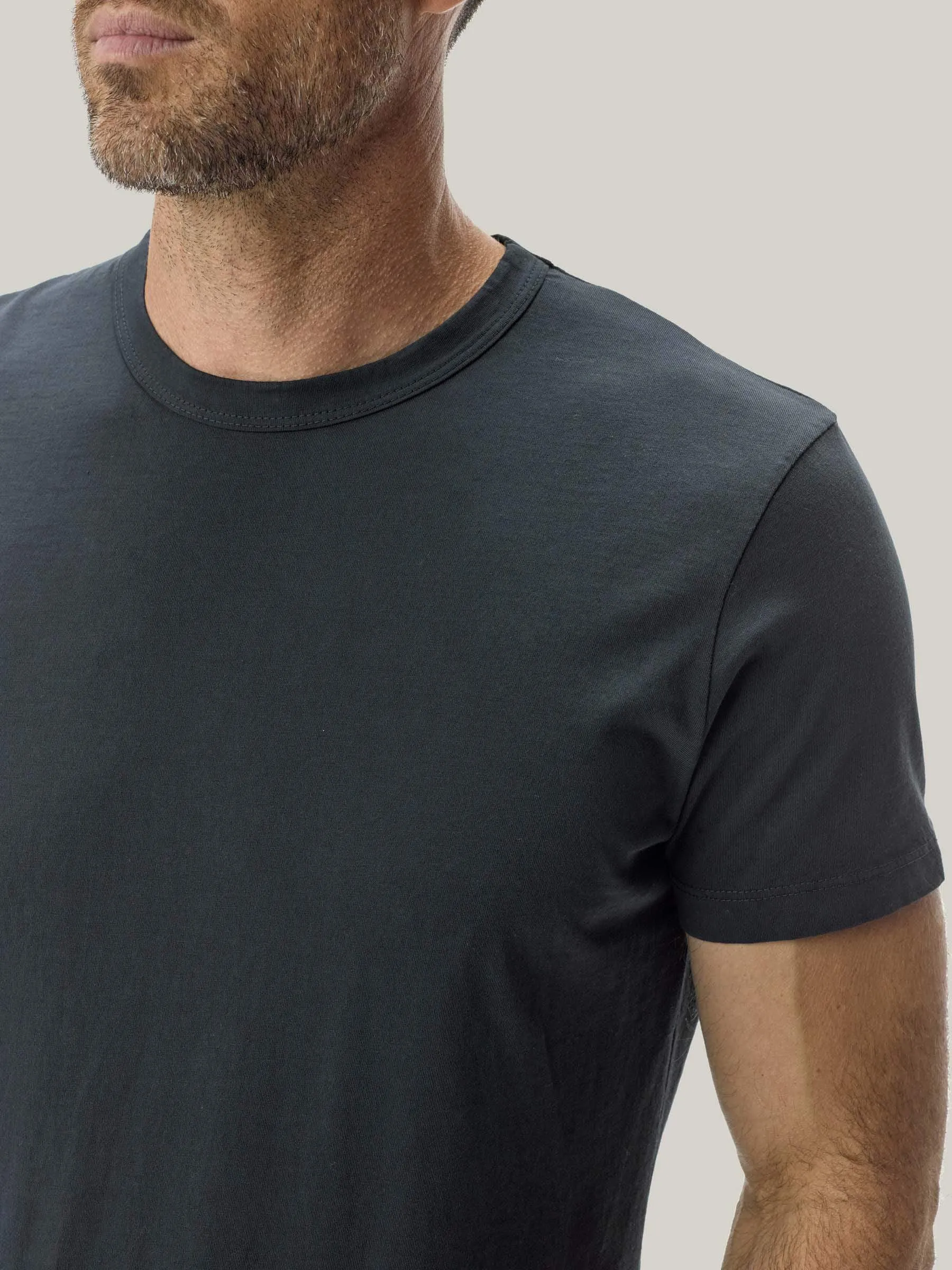 Ink Pima Curved Hem Tee