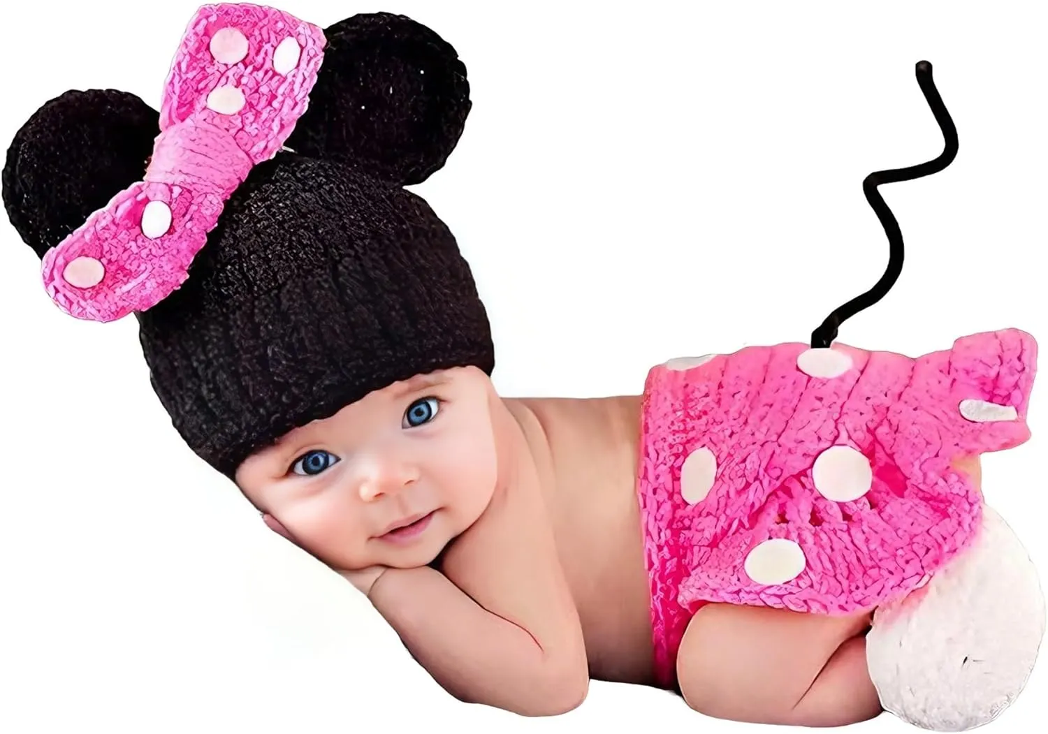 Jastore Photography Prop Baby Costume Cute Crochet Knitted Hat Cap Girl Boy Diaper Shoes Mouse