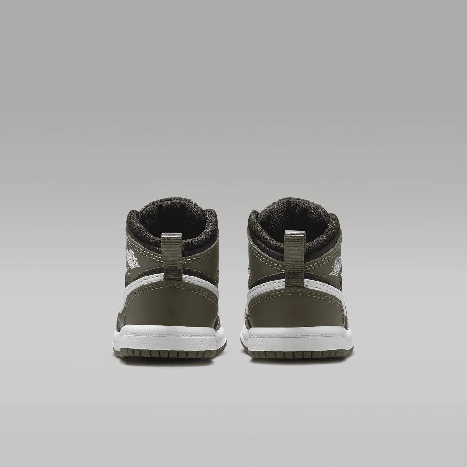 Jordan 1 Mid Baby/Toddler Shoes (DQ8425-092, Black/Medium Olive/White)